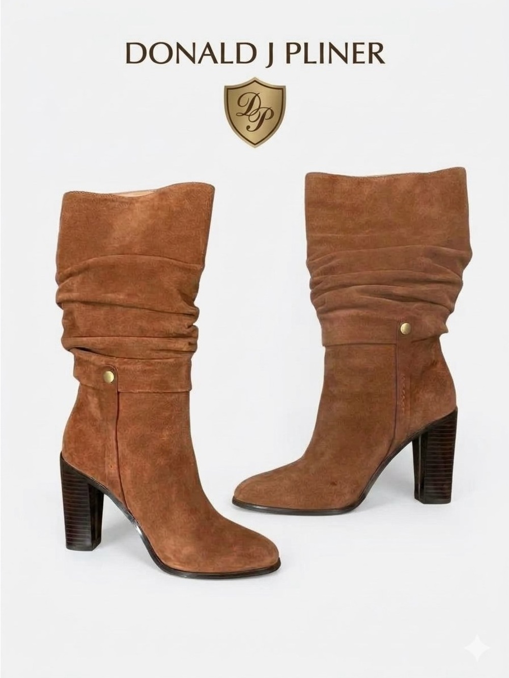 Donald J. Pliner Brown Suede Odessa Slouch Boots 7.5